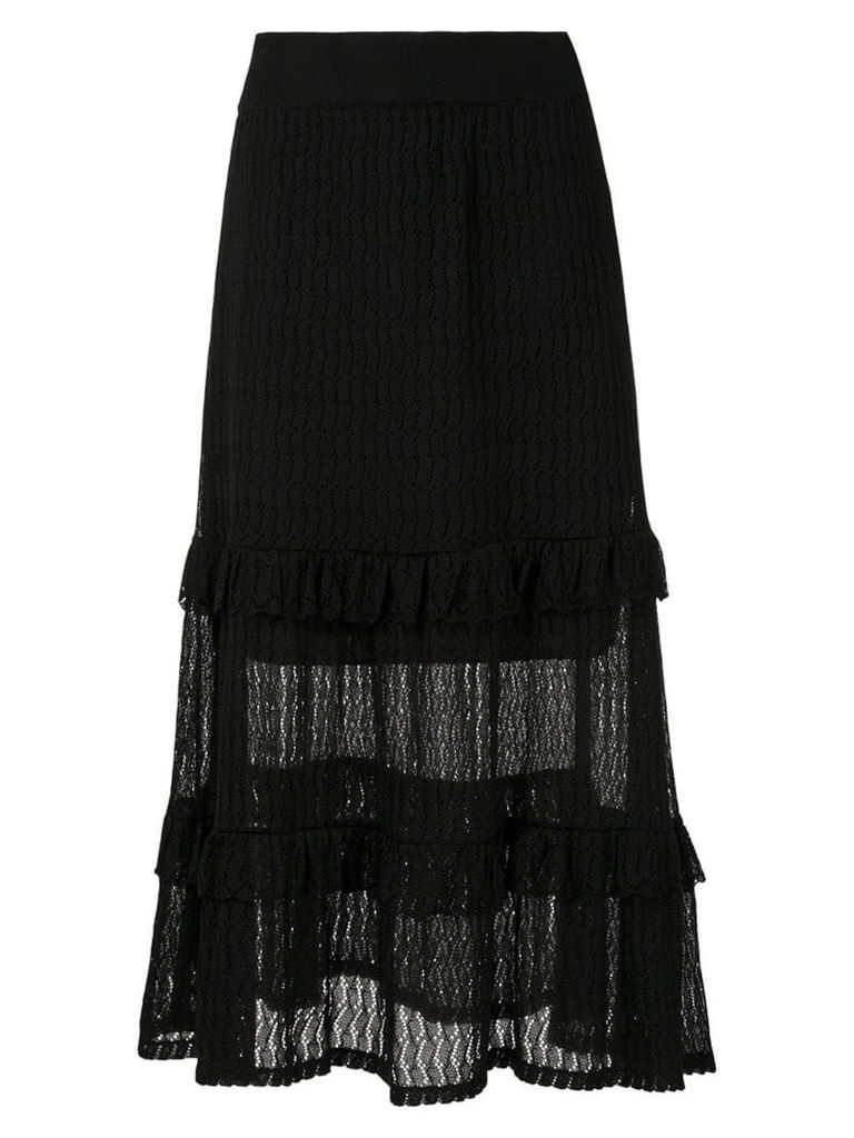 Cecilia Prado full midi knitted skirt - Black