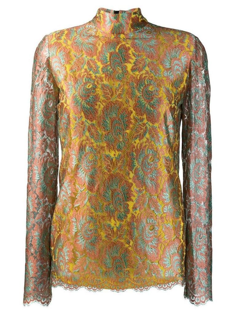 Etro floral embroidered blouse - Yellow