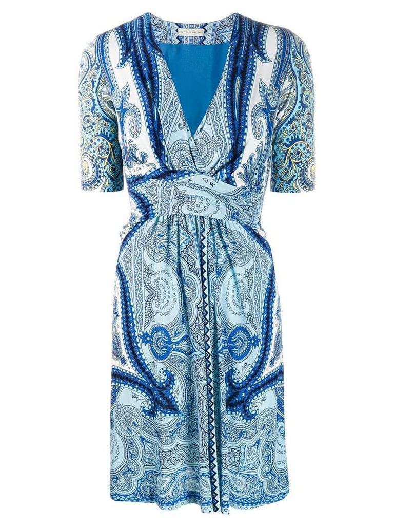 Etro paisley print dress - Blue