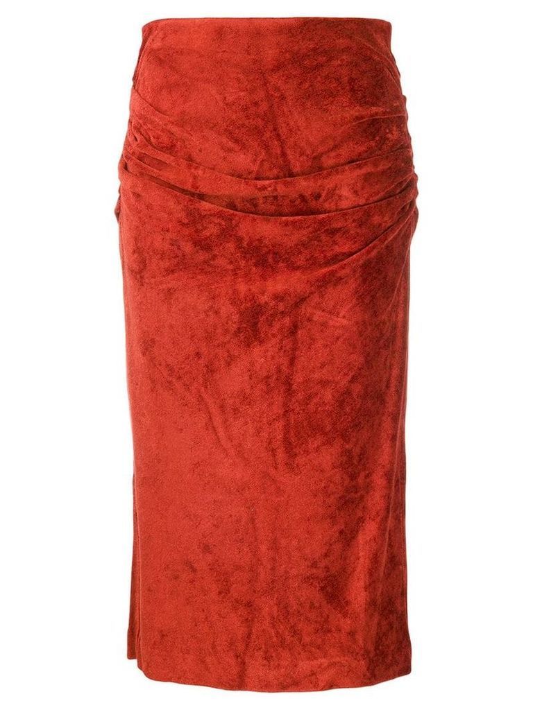By Malene Birger high-waist draped skirt - Red