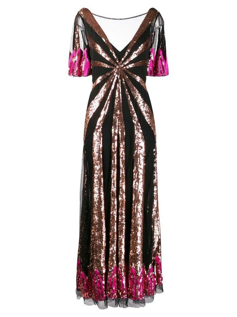 Temperley London Sycamore sequinned gown - Black