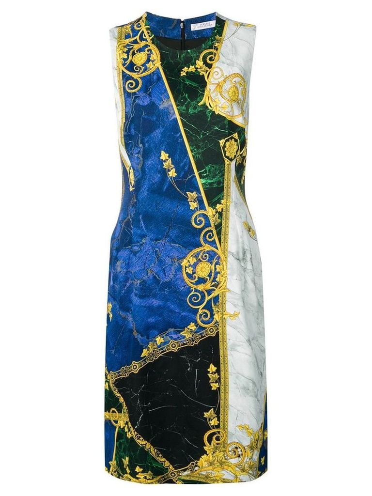 Versace Collection marble print dress - Blue