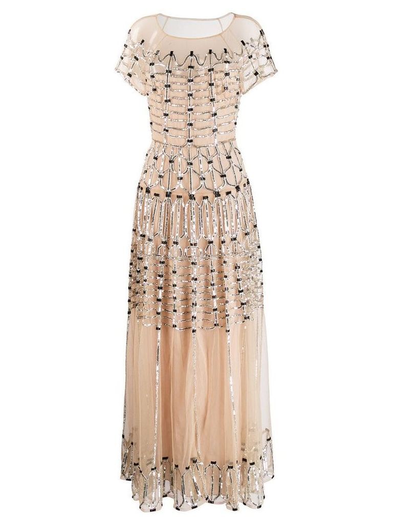 Temperley London Clio embellished long dress - Neutrals
