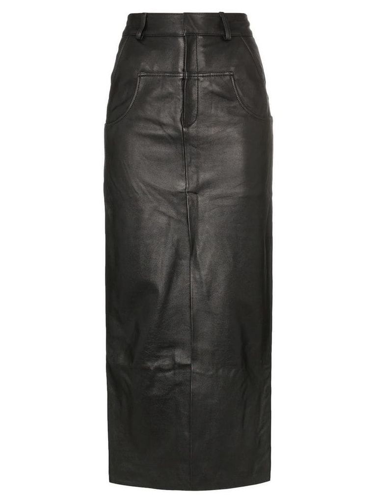 Markoo long-line slit-front skirt - Black