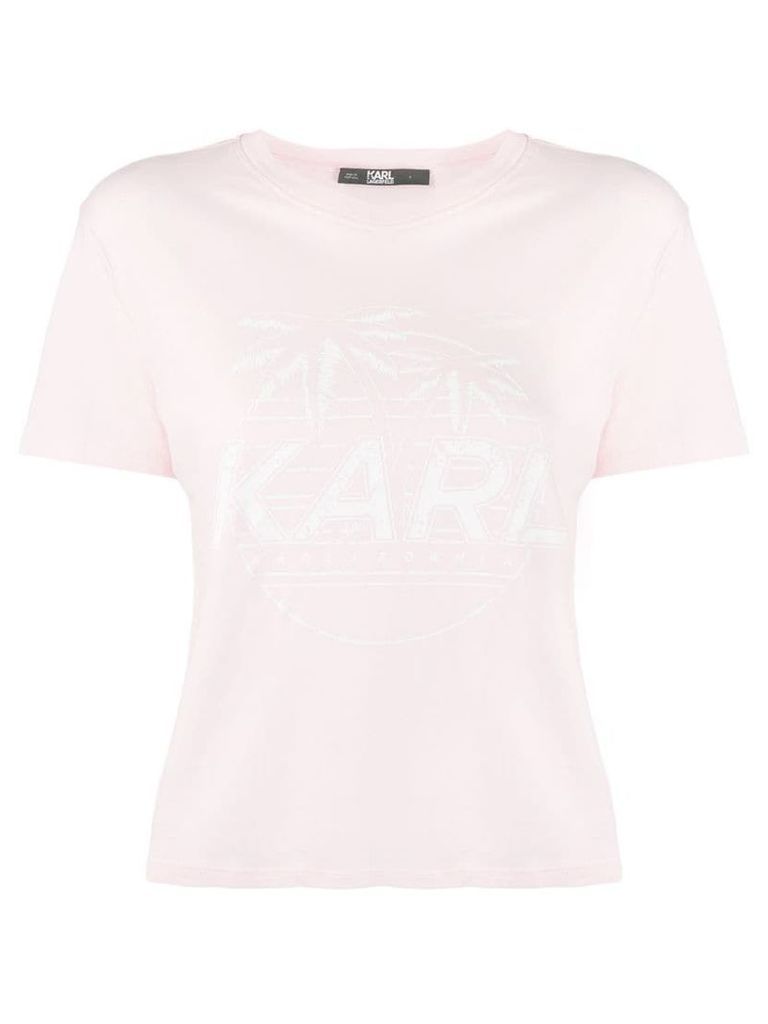 Karl Lagerfeld Karlifornia cropped T-shirt - Pink