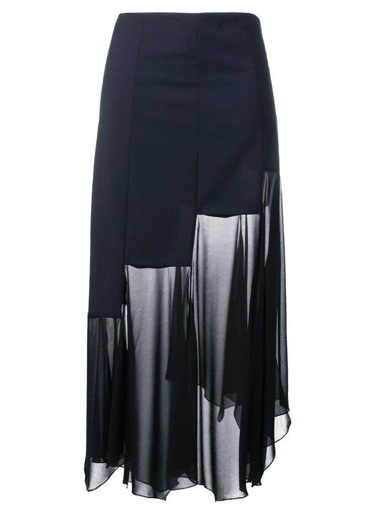 Sonia Rykiel sheer panel skirt - Blue