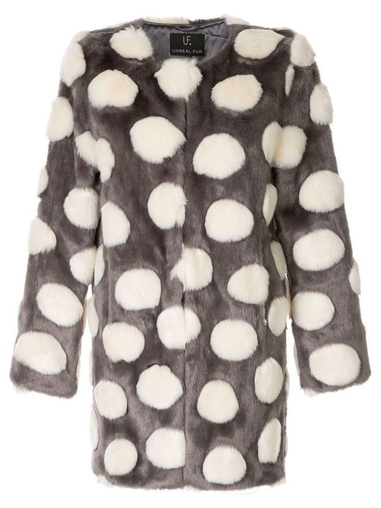 Unreal Fur faux fur Bubbles Coat - Grey
