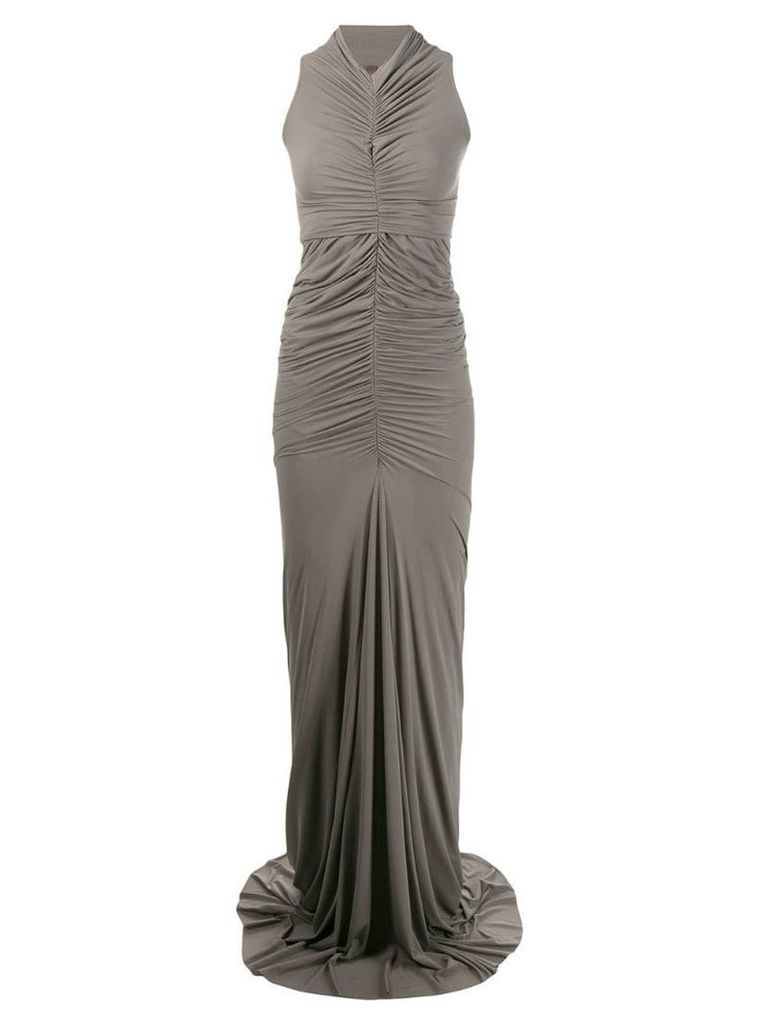 Rick Owens Lilies ruched fishtail evening gown - Grey