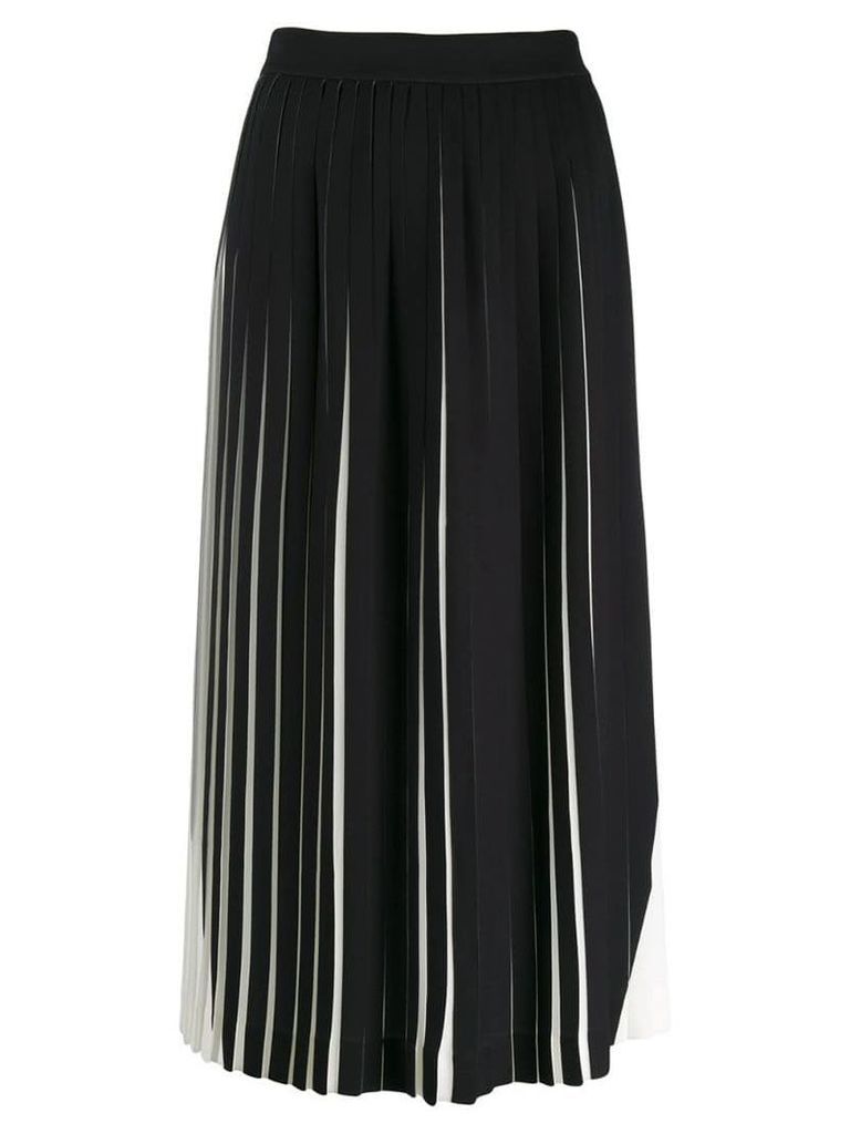 Maison Margiela contrast pleated midi skirt - Black