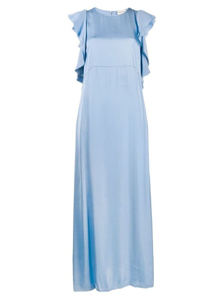 Semicouture ruffle sleeve shift dress - Blue