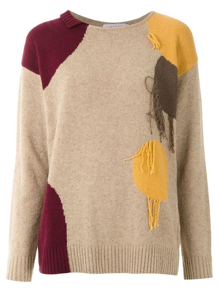 Mara Mac fringe detail knit blouse - Neutrals