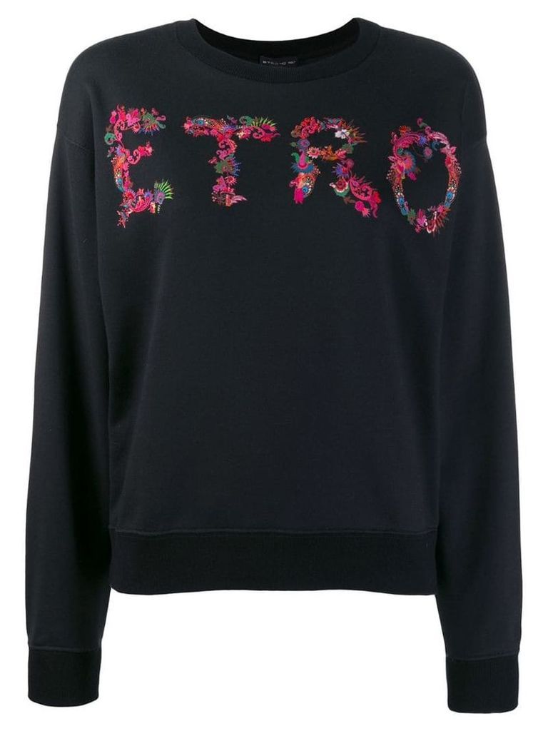 Etro paisley logo print sweatshirt - Black