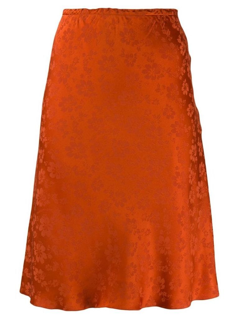 Alexa Chung floral jacquard skirt - Orange