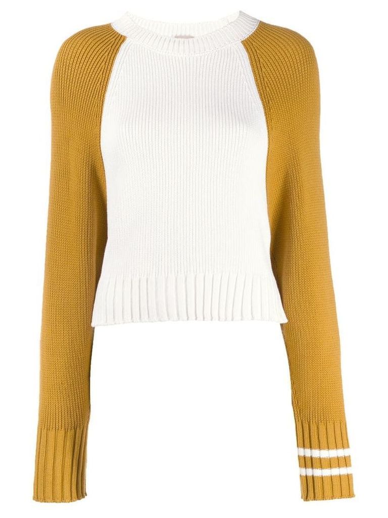 MRZ two-tone ribbed knit sweater - White