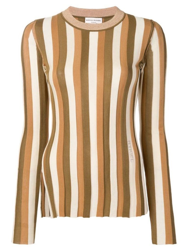 Sonia Rykiel striped knit jumper - Brown