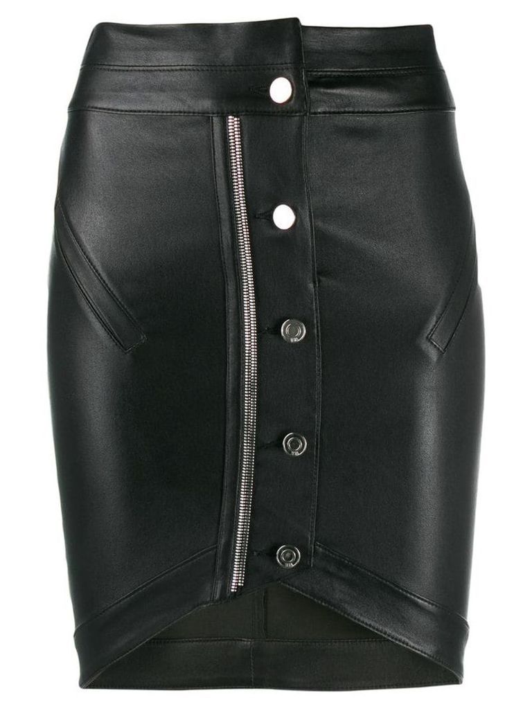 RtA button-front pencil skirt - Black