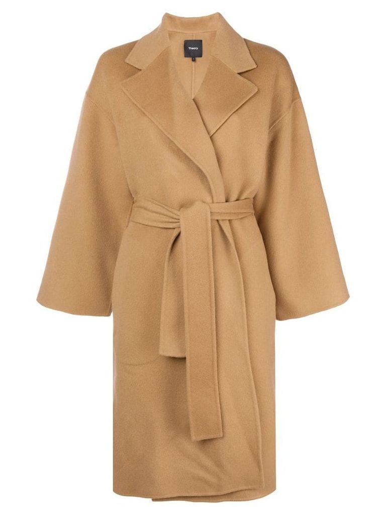Theory belted oversized coat - Brown