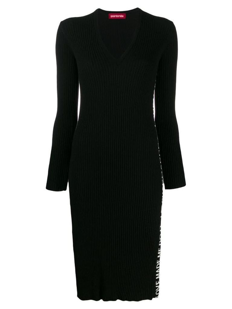 Guardaroba logo print sweater dress - Black