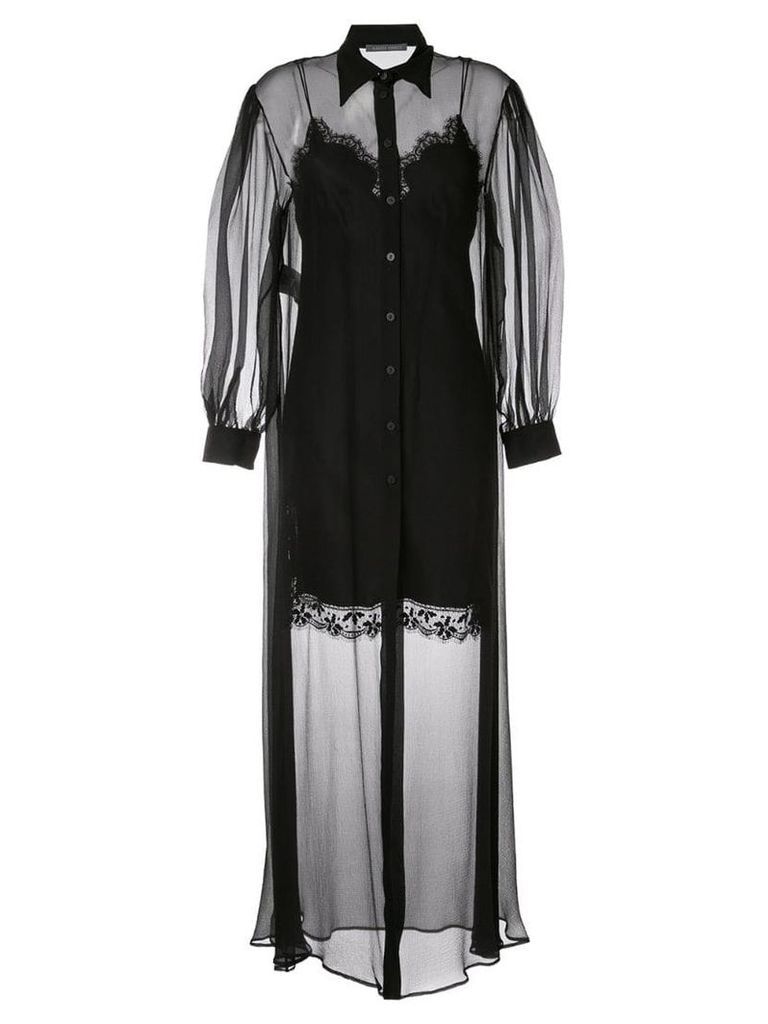Alberta Ferretti sheer layered dress - Black