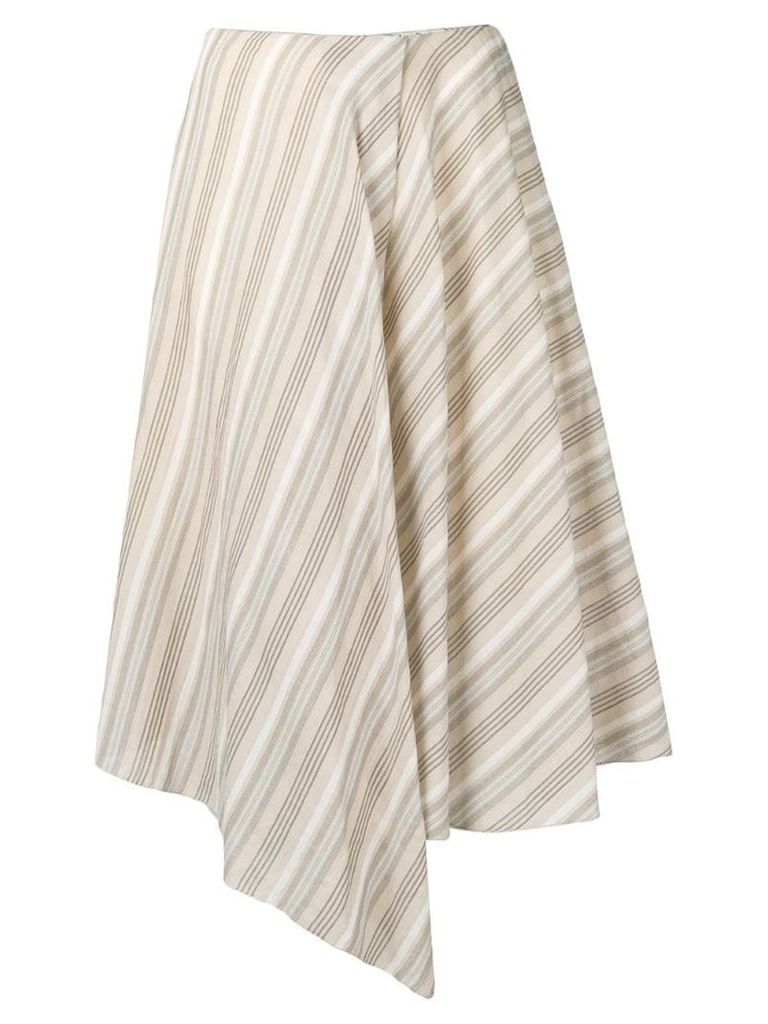 Acne Studios pointed diagonal stripe midi skirt - Neutrals