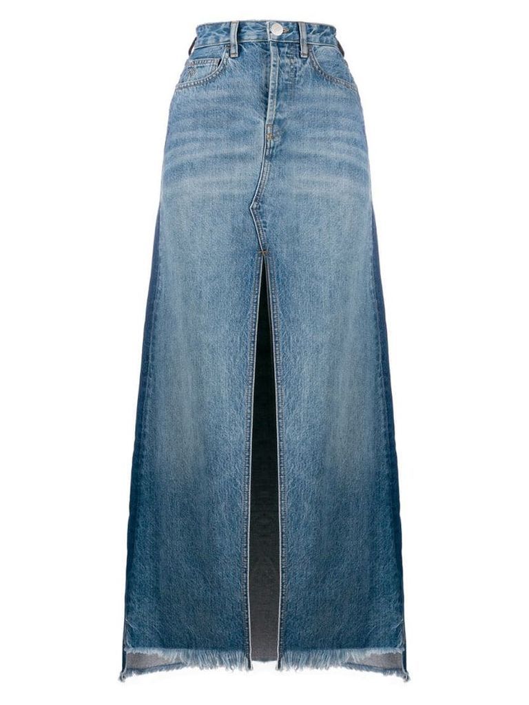 Marcelo Burlon County Of Milan vintage wash denim long skirt - Blue