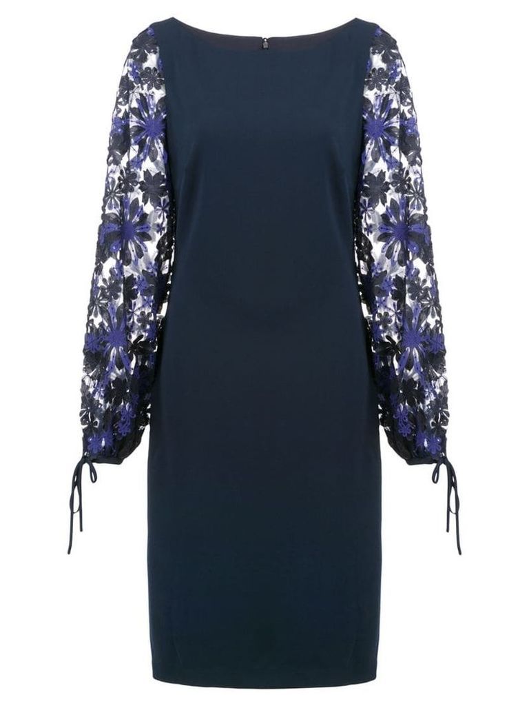 Badgley Mischka floral pattern dress - Blue
