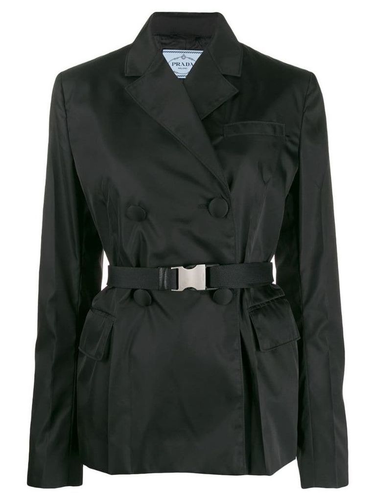 Prada belted technical-fabric blazer - Black