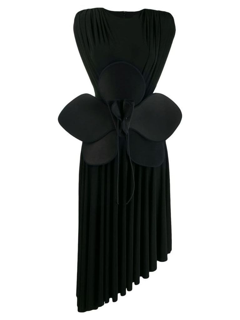 Robert Wun floral motif dress - Black