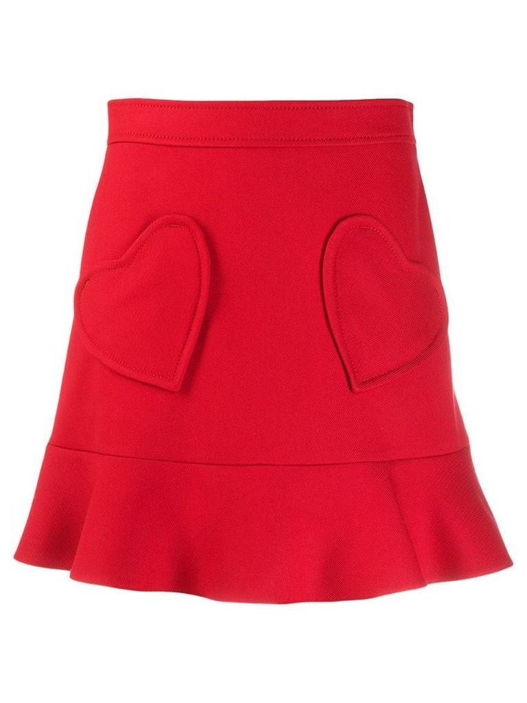 Red Valentino heart patch skirt