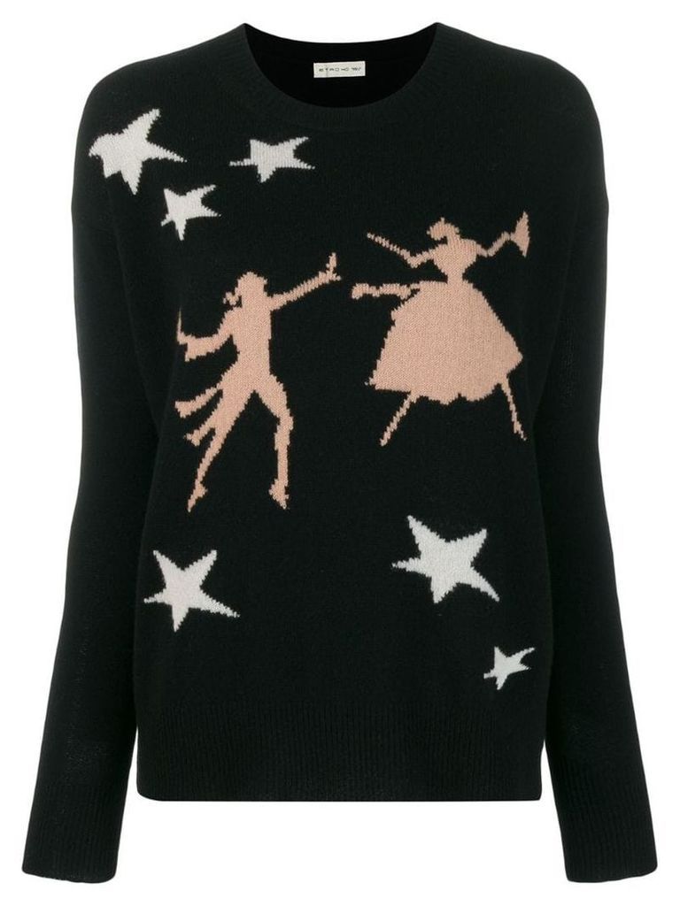 Etro star print sweater - Black