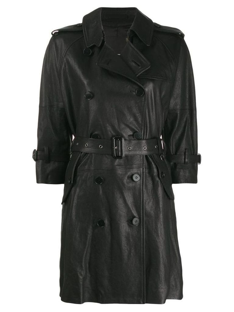 R13 leather trench coat - Black