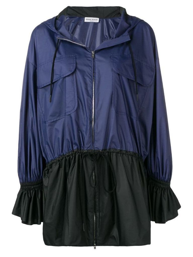 Sonia Rykiel two-tone hooded coat - Blue