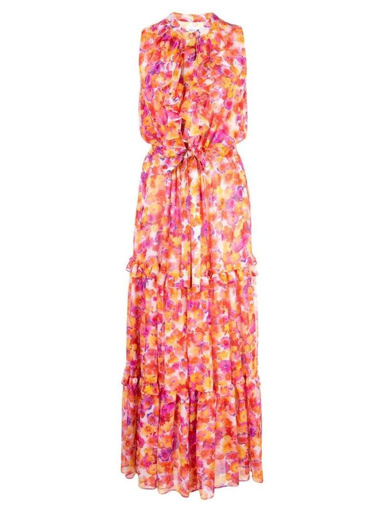 Misa Los Angeles floral ruffle detail dress - Multicolour