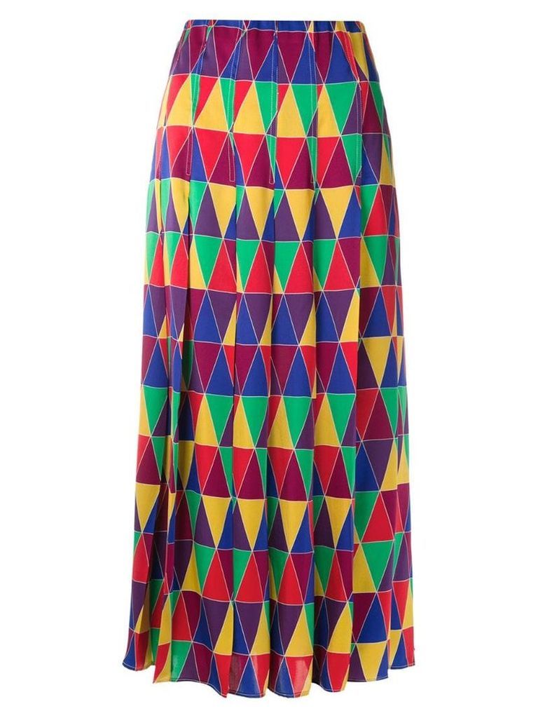 Reinaldo Lourenço geometric print midi skirt - Multicolour