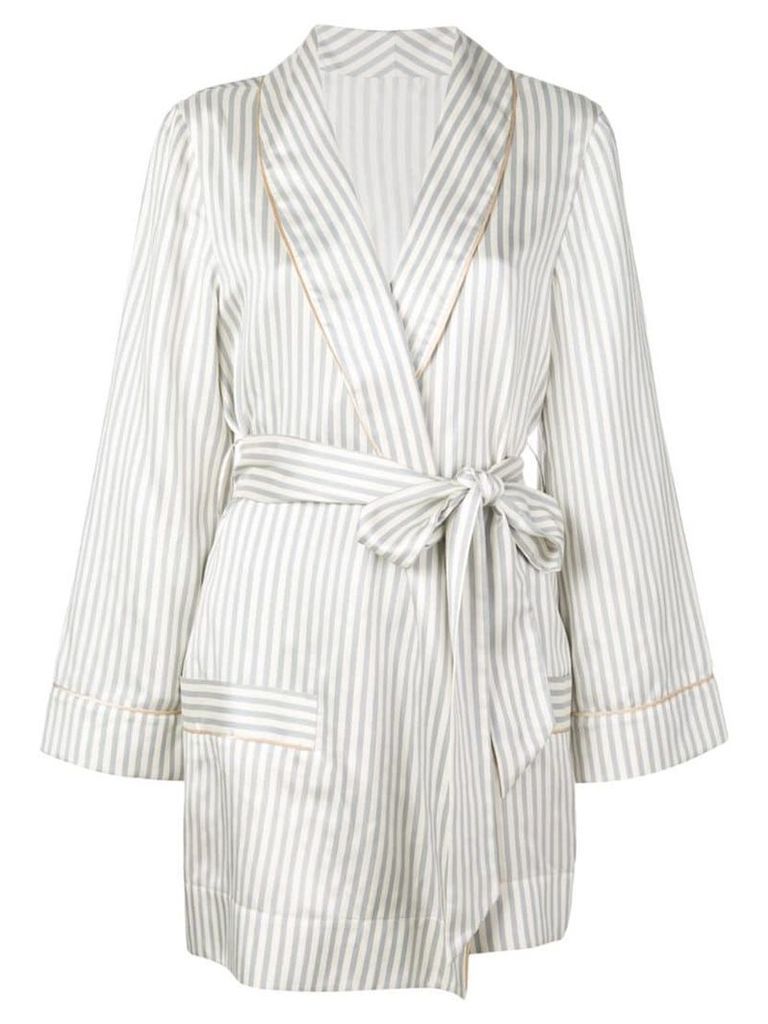 Kiki de Montparnasse striped robe - White