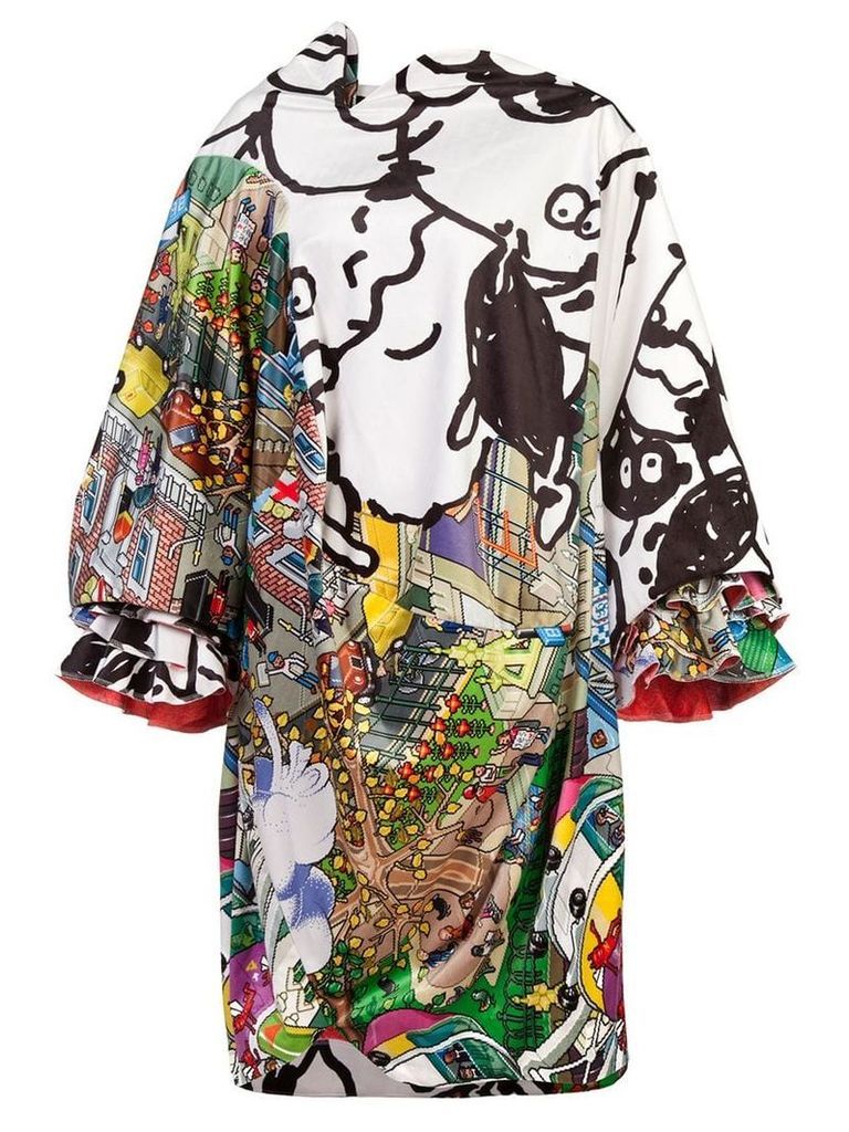 Comme Des Garçons layered print dress - Multicolour
