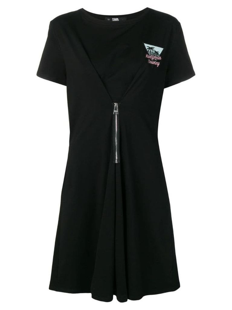 Karl Lagerfeld Karlifornia jersey zip dress - Black