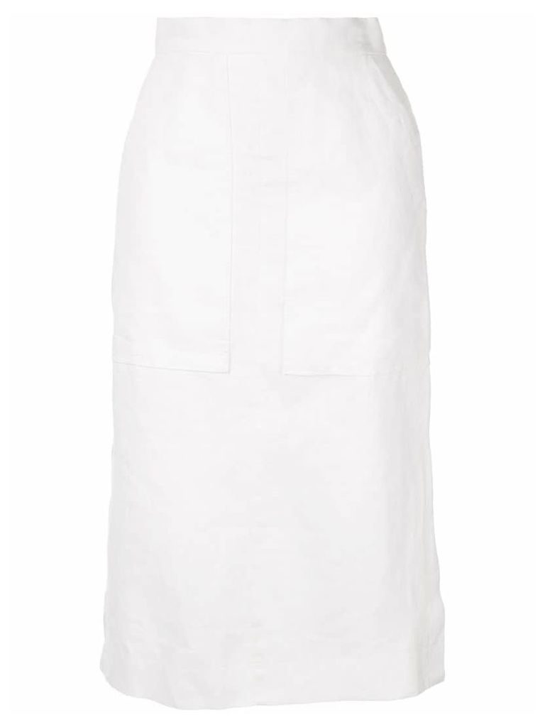 Venroy pocket midi skirt - White