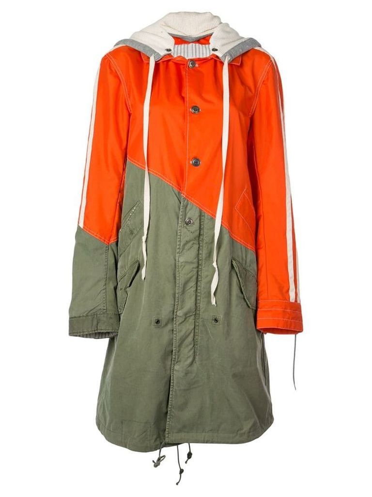Greg Lauren hybrid hooded coat - Orange