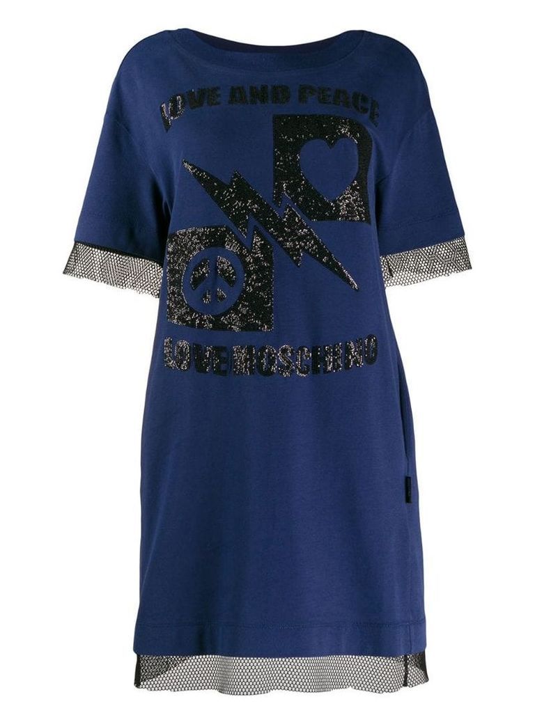 Love Moschino logo T-Shirt dress - Blue