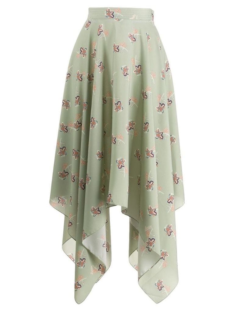 Loewe floral asymmetric skirt - Green