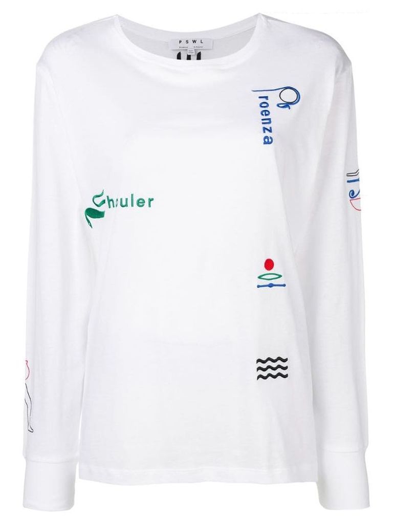 Proenza Schouler Embroidered Long Sleeve T-shirt - White