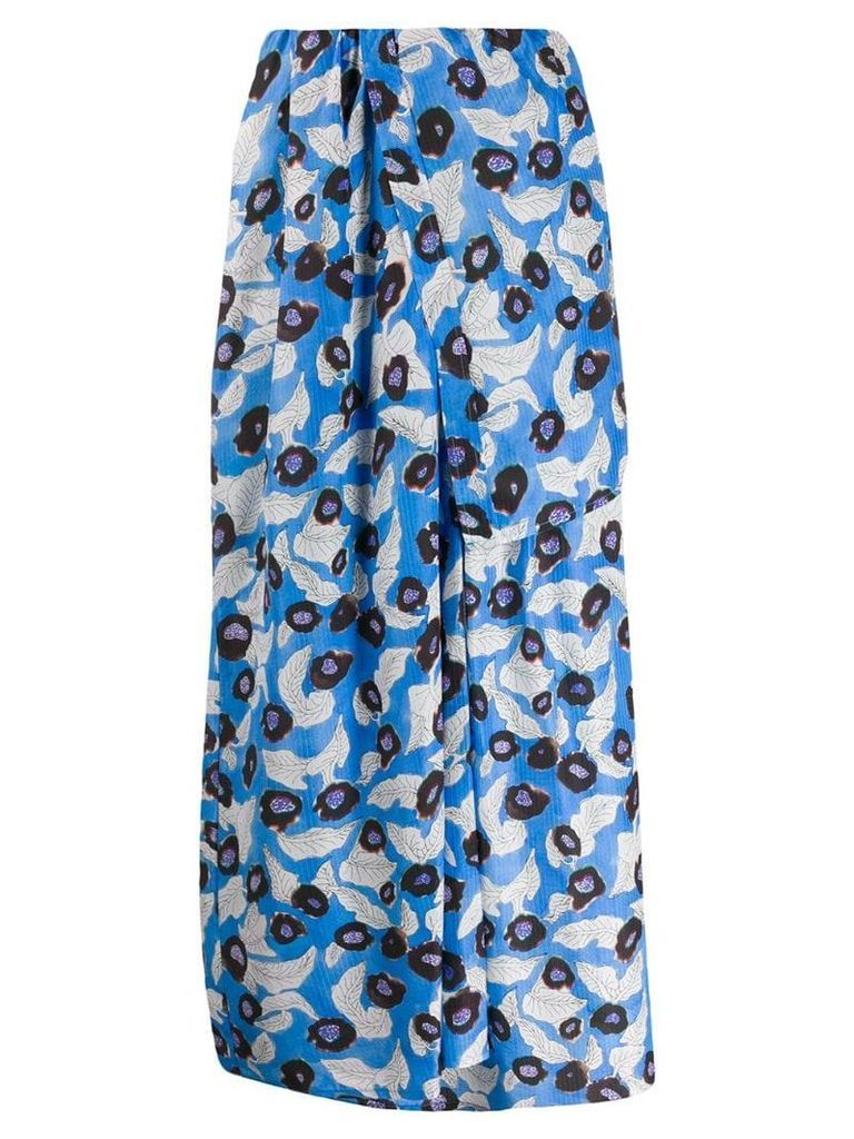 Christian Wijnants long floral skirt - Blue