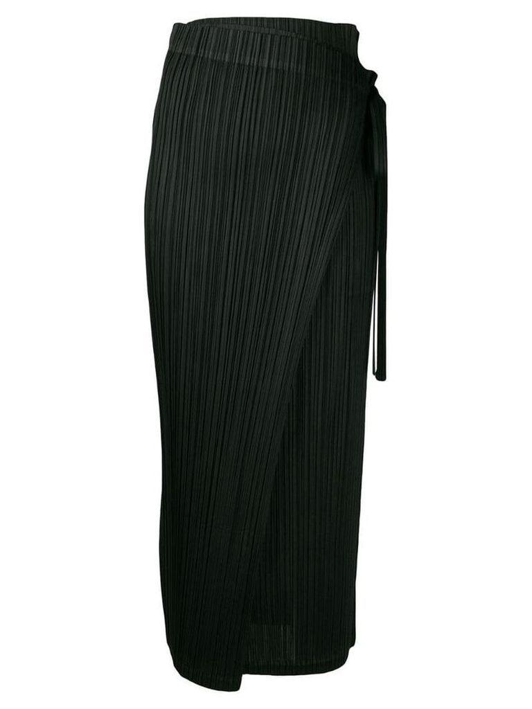Pleats Please By Issey Miyake asymmetric wrap skirt - Black