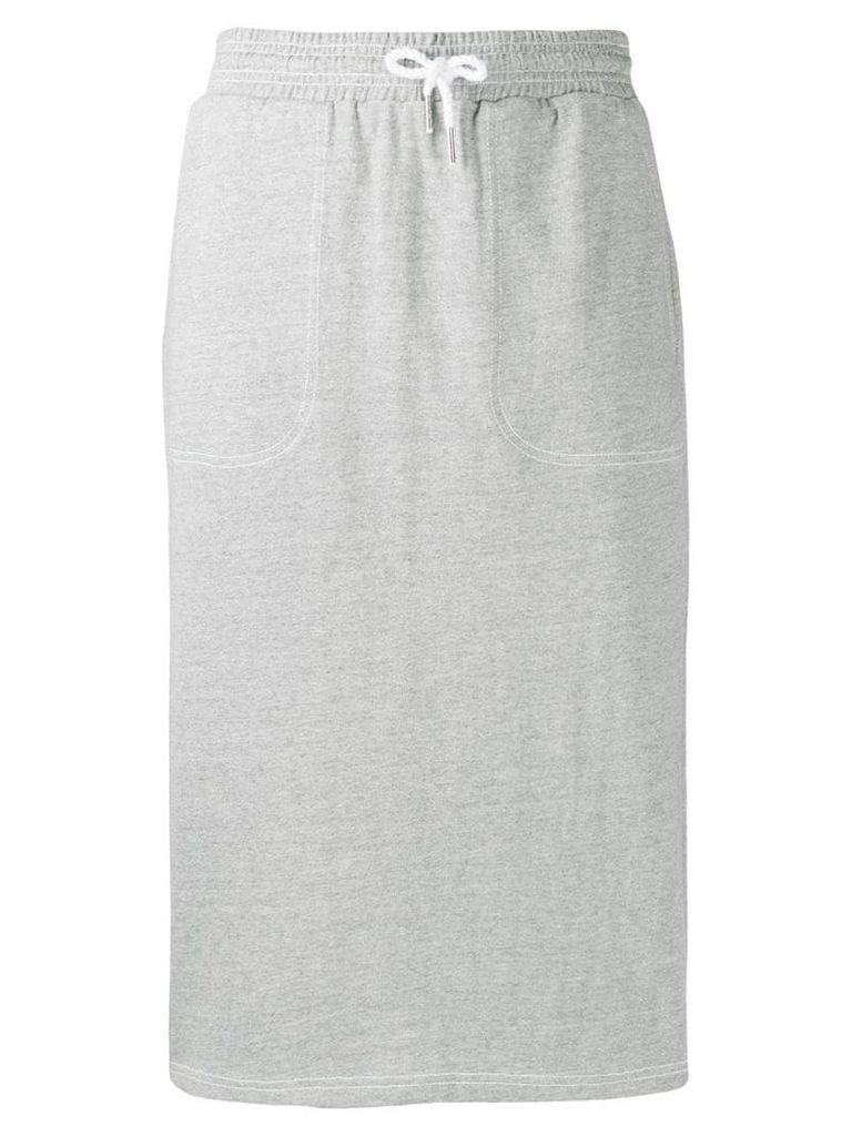 SJYP drawstring waist midi skirt - Grey