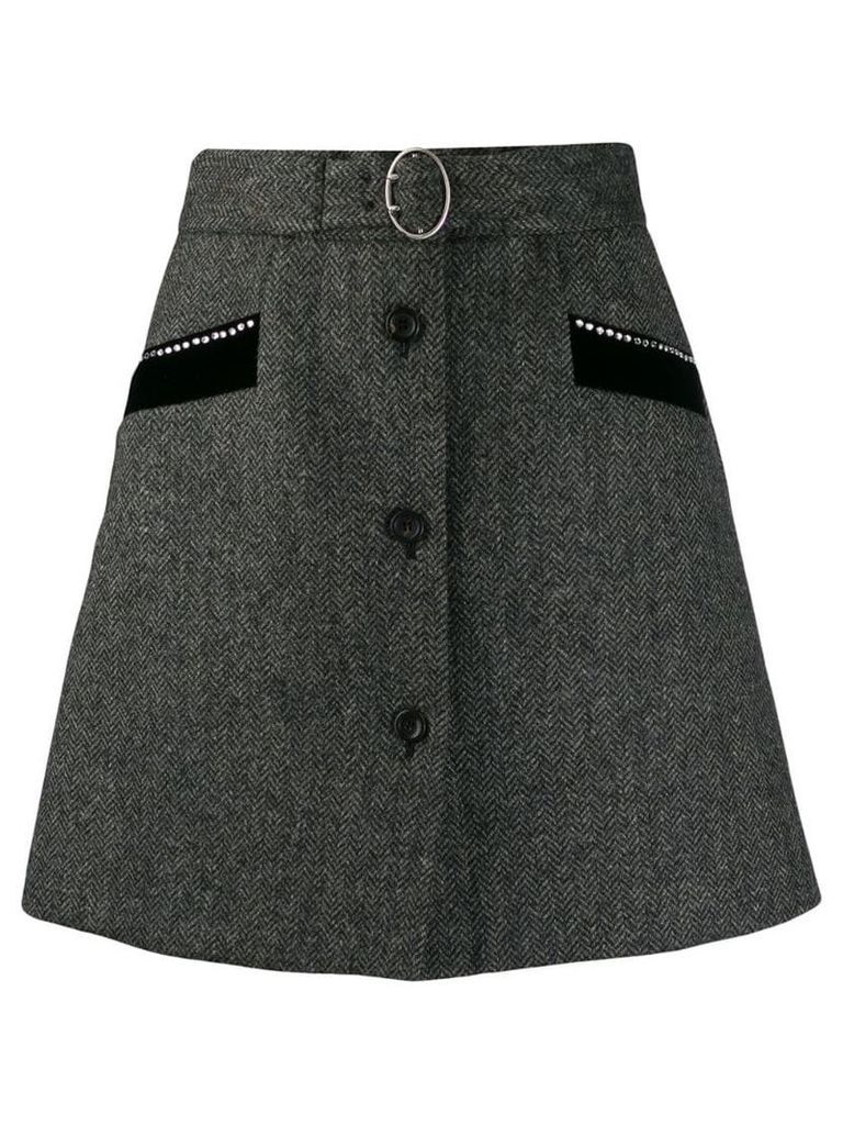 Miu Miu belted a-line skirt - Grey