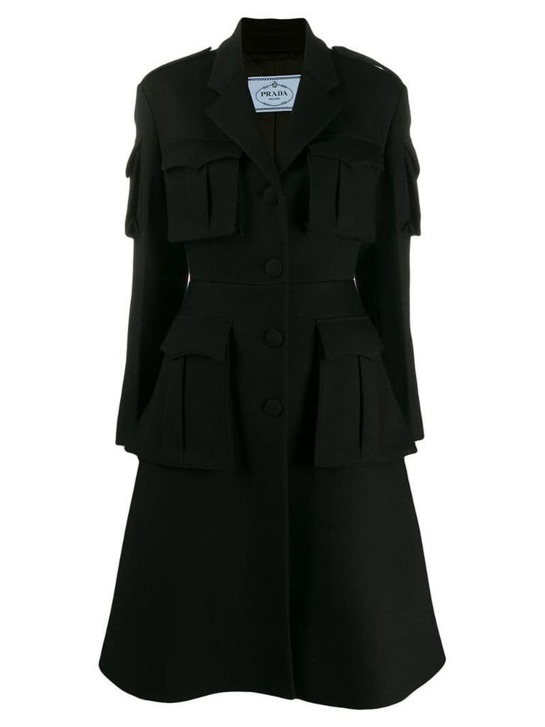 Prada Single-breasted utility coat - Black