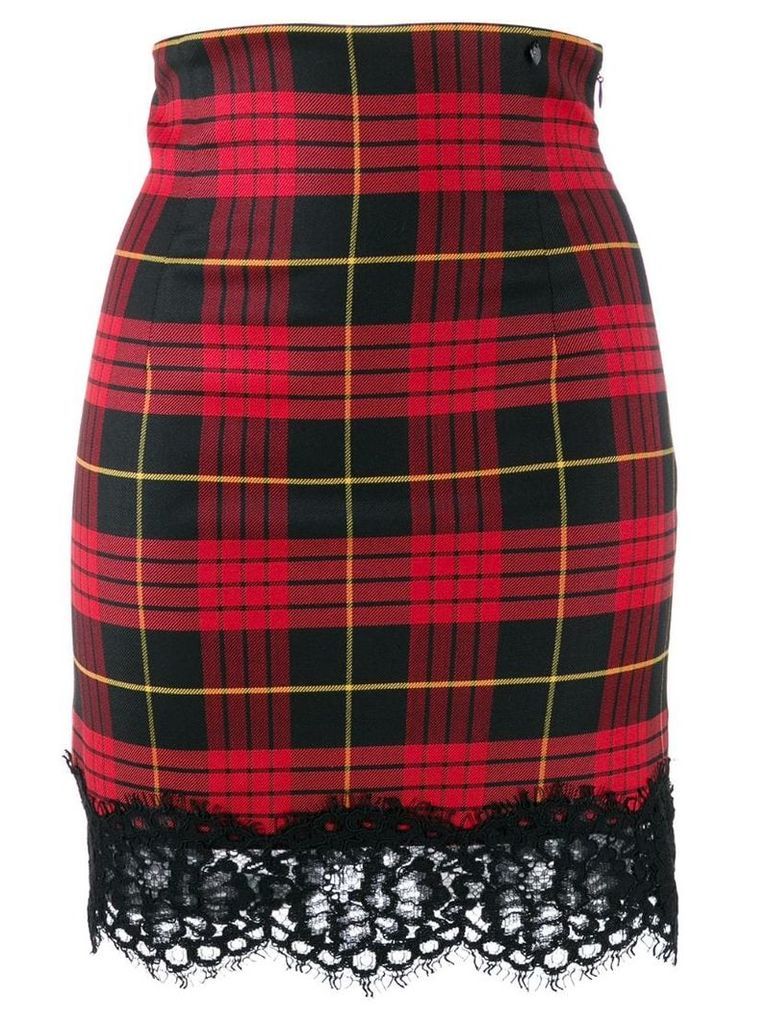 Twin-Set jacquard tartan skirt - Black