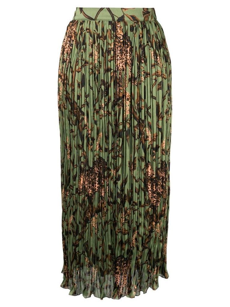 Johanna Ortiz jungle-print pleated skirt - Green