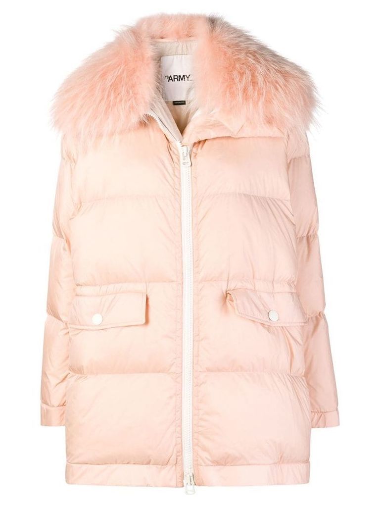 Yves Salomon Army marmot fur padded coat - Pink